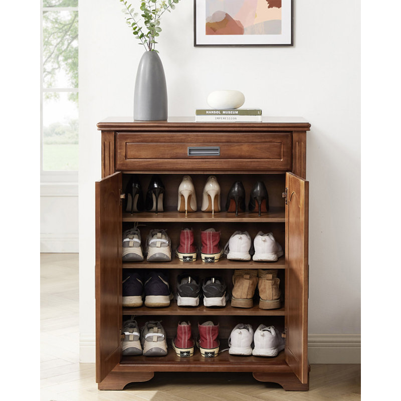 Range-chaussures en bois massif de style américain
