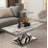 Silver And Grey Coffee Table With Mirrored Silver X-Base