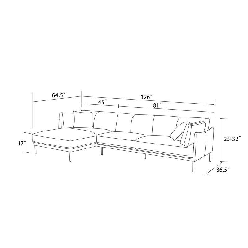 Canapé modulaire en cuir 2 pièces Kandys, Brun