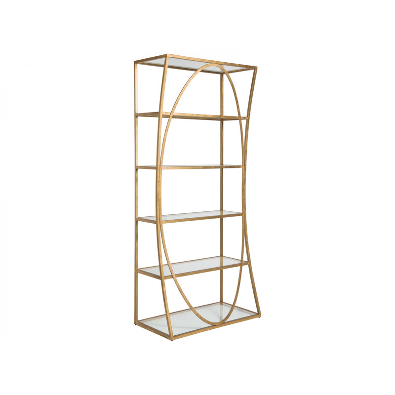Metal Designs Ellipse Etagere, (5 Shelves) 80" H x 36" W x 19" D, Gold Leaf