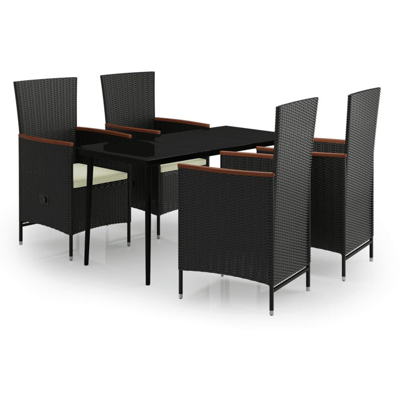 Cordi Rectangular 4 - Person 55.12" Long Dining Set, Black