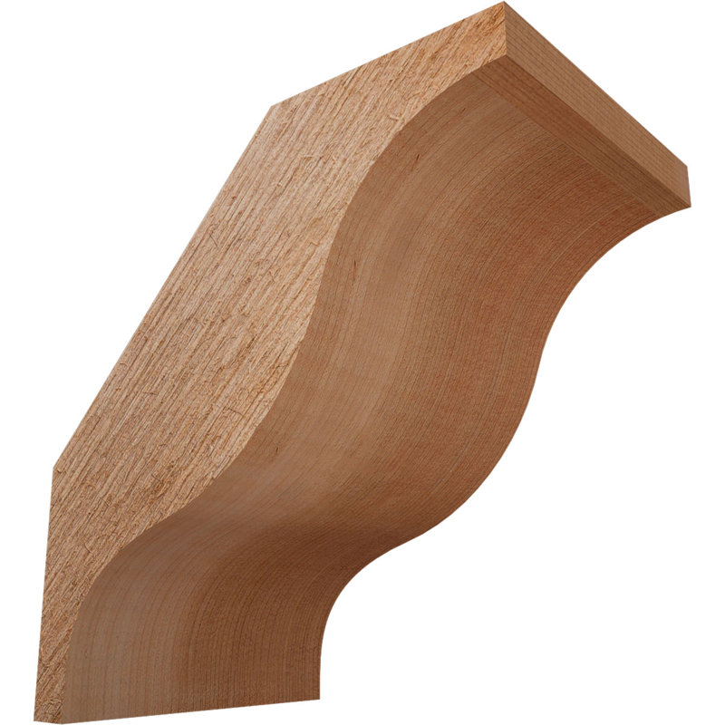 Attelle de genou Funston, Cèdre rouge, Brute, H 6 po x l 4 po x P 6 po