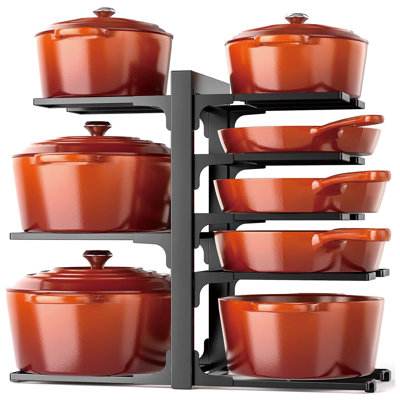 MultiTier Floor Stands HeavyDuty Adjustable Pan Pot Organizers Racks Inside Cabinet For Kitchen And Storage MultiTier Floor Stands HeavyDuty Adjustable Pan Pot Organizers Racks Inside Cabinet For Kitchen And Storage