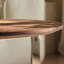 Table basse ronde en bois de selle noyer-103410596