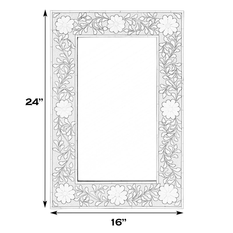 Vivienne Bone Inlay Wall Mirrored, Brown