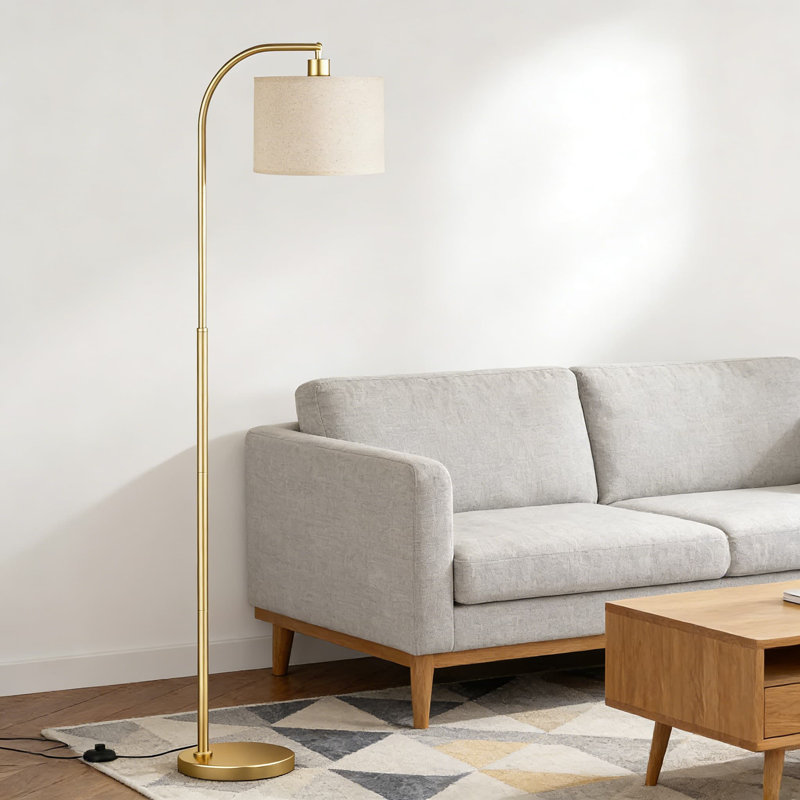 Arc Floor Lamp With Remote Control - Stepless Dimmable & Adjustable Color Temperature, Flexible Rotating Shade For Living Room, Bedroom, And Office
