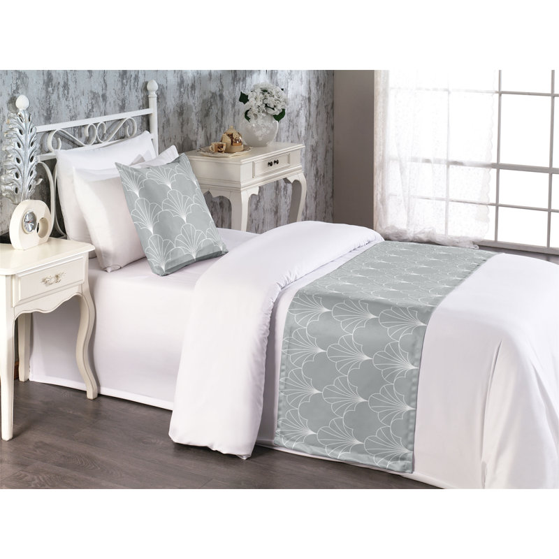 Ensemble de chemin de lit , Lit simple, Gris et blanc