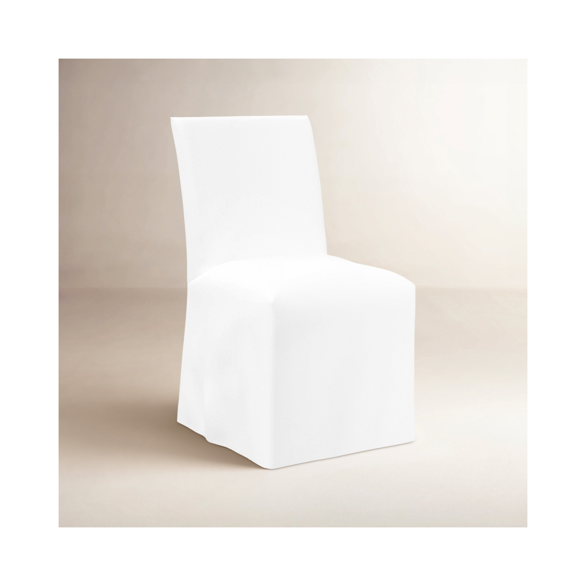 Armstrong Cotton Parsons Chair in Twill White, White Performance Twill