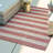 Simkins Striped Red/Gray Indoor / Outdoor Area Rug-282798728