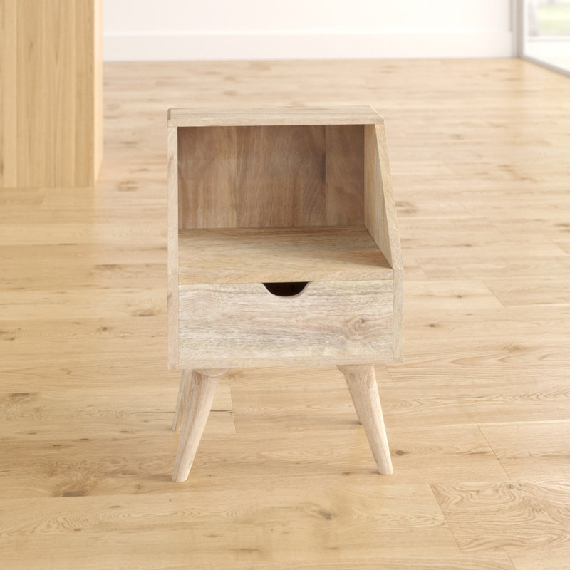 Rousseau 40cm W Solid Wood Bedside Table