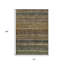 Tapis intérieur lavable rayé brun 10 pi x 14 pi