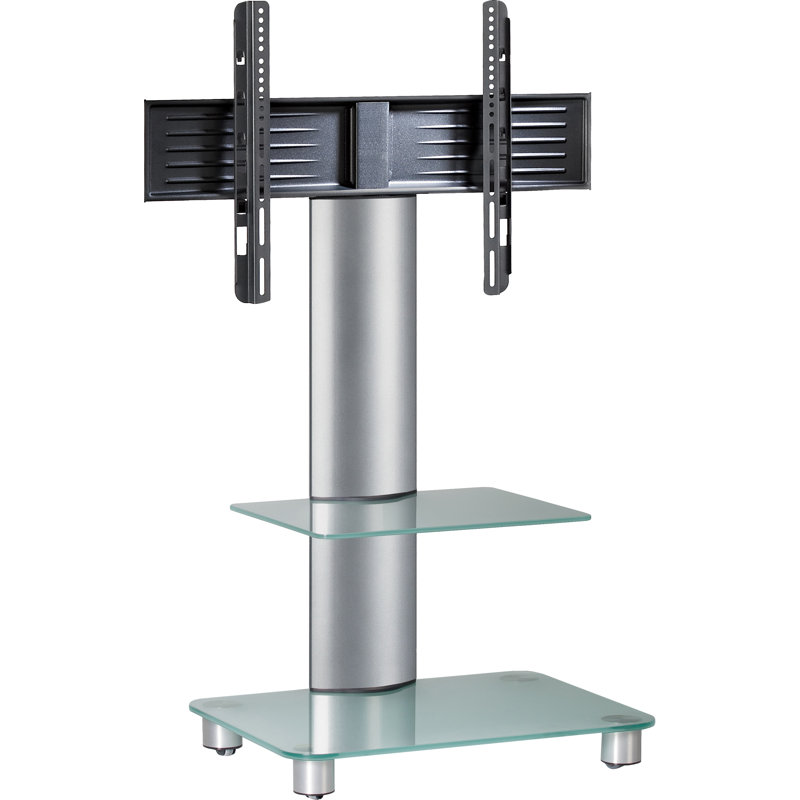 Remagne Unfinished TV Stand for TVs up to 70", Silver Brushed/Frosted