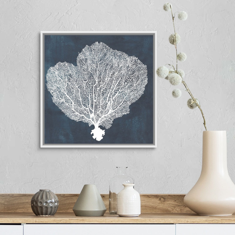 «Inverse Sea Fan I», art mural, Cadre blanc, H 18 po x l 18 po x P 2 po