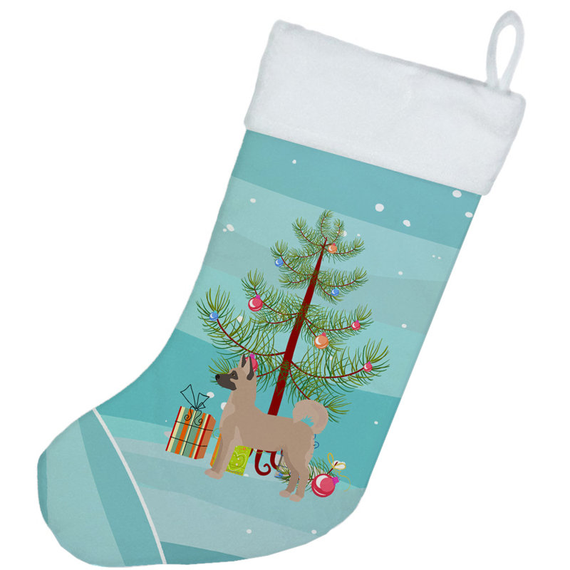 Chaussette de noël joyeux de noël, Berger akita brun