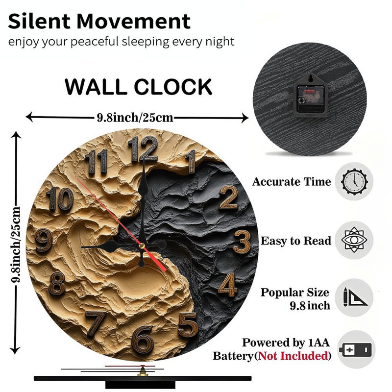 Horloge murale texturée