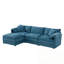 Canapé modulaire en L en chenille avec repose-pieds mobile et siège large-675198504