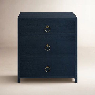 Elin 3-Drawer Acacia Nightstand