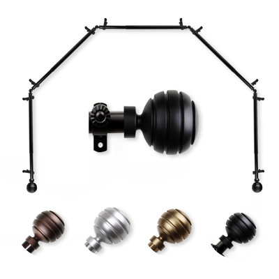 Pepin Adjustable Bay Window Single Curtain Rod