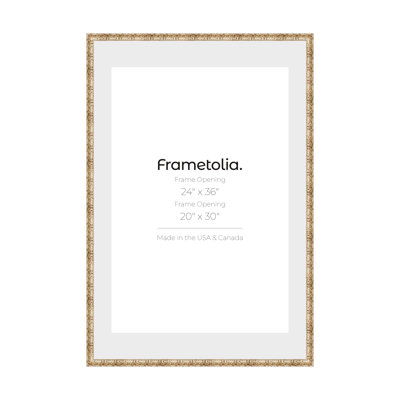 Frametolia Golden Age Vintage Wall Frame - 1-1/2" Width - Wide Mat