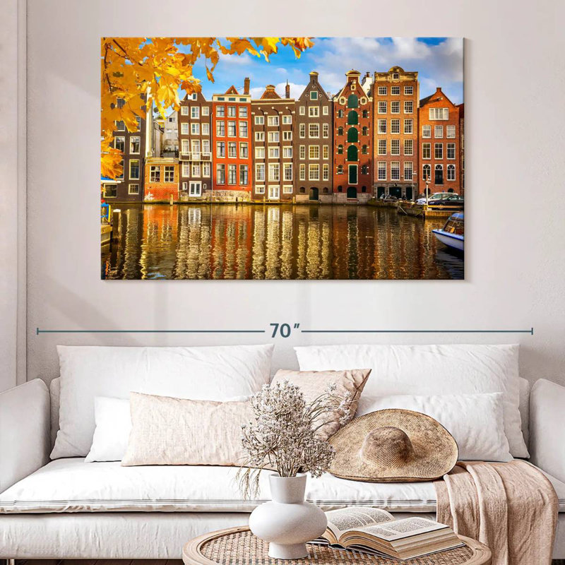 Bâtiments de Sireci au canal Amsterdam, H 34 po x l 51 po