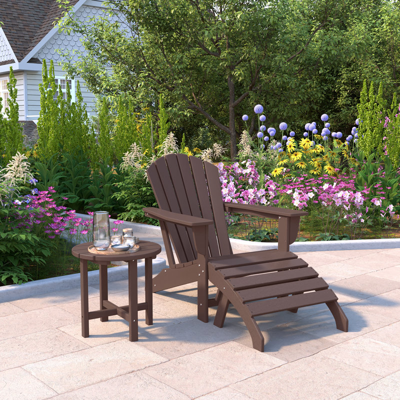 Altura Foldable Outdoor Adirondack Chair, Dark Brown