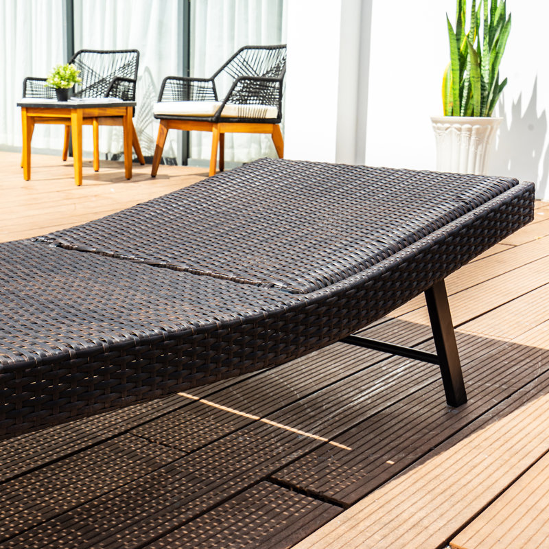 Chaise longue simple inclinable Artorias, Brun foncé