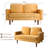 Muneef Corvettta 57.5"  square armrest pull-button double velvet couch-427770554