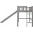 Gray Twin Size Low Loft Bed With Vertical And Movable Slide In - Bedroom Wonder-1764825651-1764825650