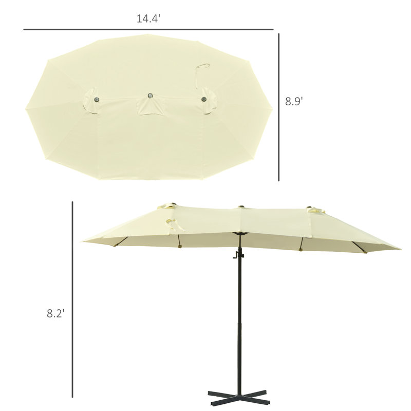 Zumbrota 172.8'' x 106.8'' Rectangular Cantilever Umbrella, Beige