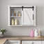 Armoire de salle de bain murale 27,16 "Grados avec 2 tablettes réglables, armoire à pharmacie avec porte de grange coulissante Grados