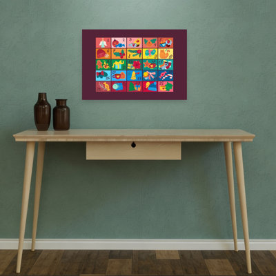 Festive Advent Calendar Colorful Abstract Contemporary Winter Wall Art Print