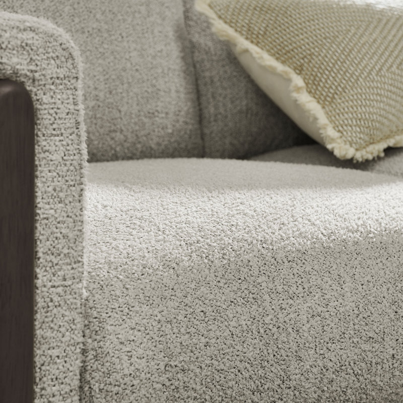 Hawken Boucle Fabric Accent Armchair, Parchment Espresso, Parchment Espresso