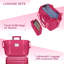 Ensemble de 6 valises avec sacs de voyage, valises rigides extensibles avec roulettes TSA Lock, rose rouge