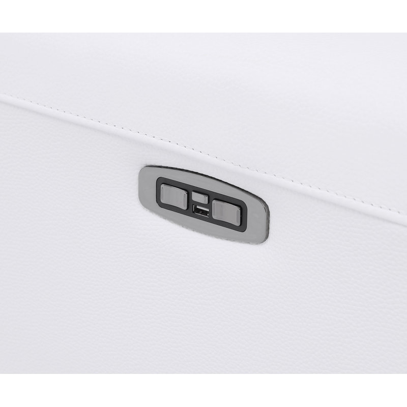 Cuir grainé avec fauteuil inclinable Global United, Blanc