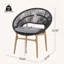 Ensemble de 2 chaises en osier de style papasan avec coussin gris