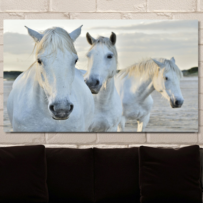 « white horses », reproduction de photo sur toile tendue, H 28 po x l 48 po x p 1,5 po