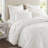 Cotton Muslin Euro Sham Cover With Embroidered Tacking, Textured Quilted Square Pillow Sham-128716026