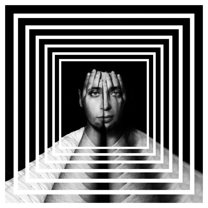 Man's Surreal Portrait - Wrapped Canvas Print, 30cm H x 30cm W x 3.8 cm D