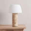 Lampe de table en marbre, lampe tactile sans fil, fonctionne sur piles et à intensité variable par simple pression