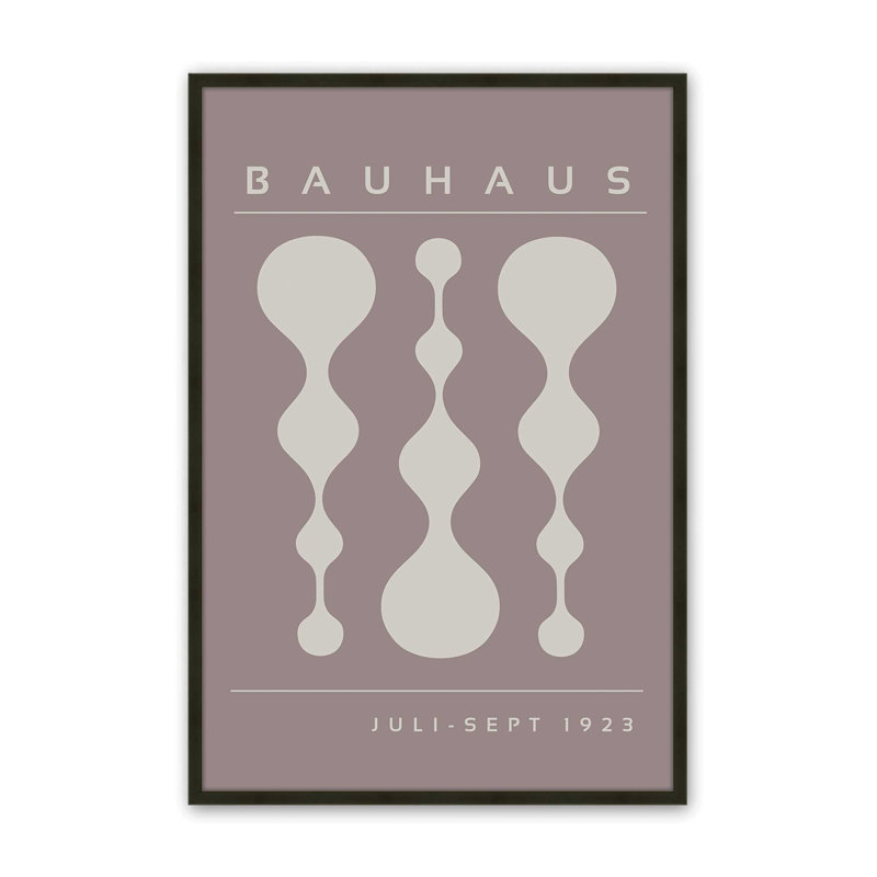«Warm Taupe» rétro, affiche de Bauhaus II, H 37 po x l 25 po x P 1,25 po, Noir satiné