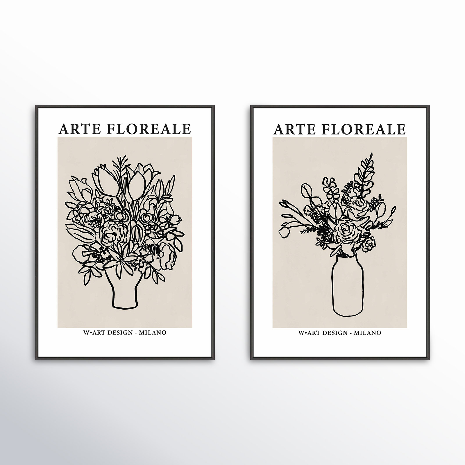 Arte Floreale by Romina Gadler, White Canvas Framed, 20" H x 14" W