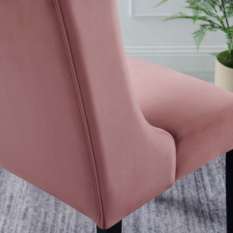 Modway Baronet Performance Velvet Dining Chairs - Set of 2, Dusty Rose