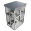 Hauteur de 70,5 po en bois gris, maisonnette pour chat, 6 plateformes de saut, 2 zones de sieste, bâche amovible, verrous sécurisés, parc paisible, espaces spacieux et de jeu, équilibre ombragé mobile