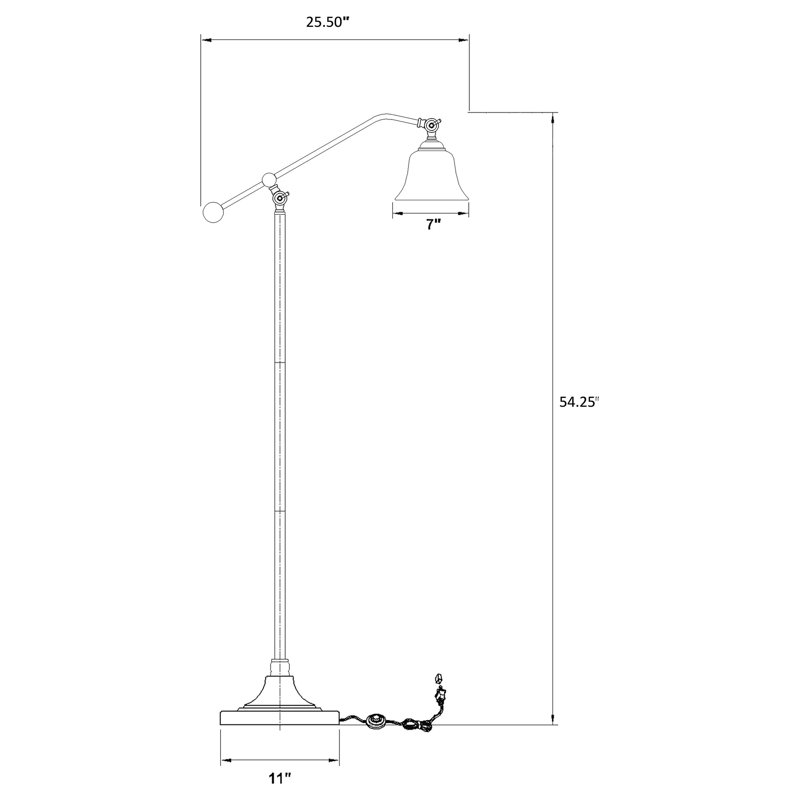 Lampe sur pied cloche en bronze Madère