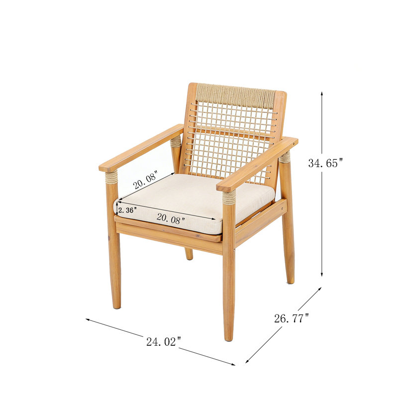 Ensemble repas d'extérieur 7 pièces avec coussins, 6 chaises modernes avec une table