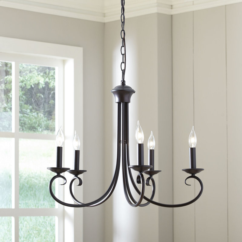 Presley 5 - Light Dimmable Classic / Traditional Chandelier, Oil Rubbed Bronze