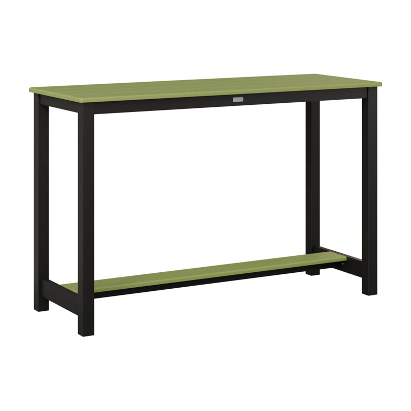 Table de bar en aluminium Berlin Gardens, Vert kiwi, 38.5" H x 60" W x 22" D, Noir mat