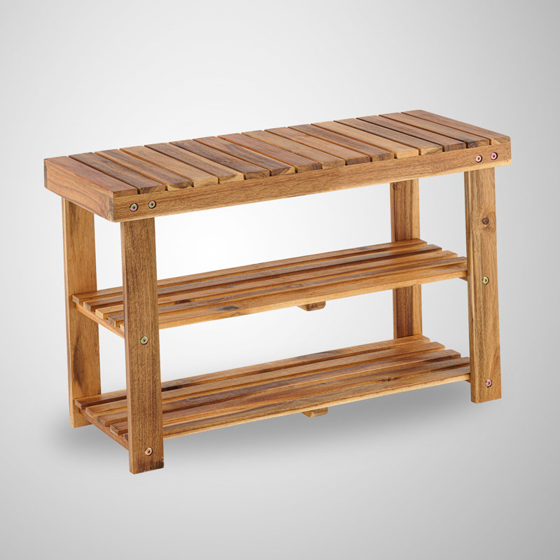 10 Pair Shoe Storage Bench, Brown