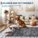 Modern Plaid Machine Washable Rug with Non-Slip Backing, Foldable Low Pile Floor Cover, Contemporary Bordered Indoor Mat for Bedroom, Living Room