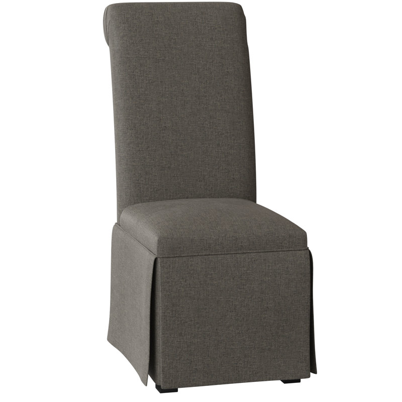 Susanna 20.25'' H Upholstered Side Chair, Black Satin, Dark Gray